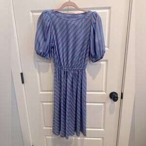 Vintage 1980s Taurus II Pastel Stripe Midi Dress